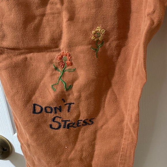 BDG Rust Brown Embroidered Drawstring Pants - Picture 8 of 14